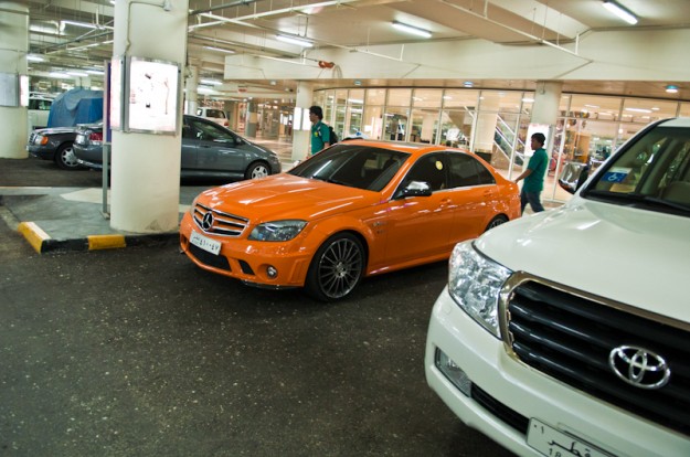 Sheikh Al Mandarin's C63 parked at the mall. 