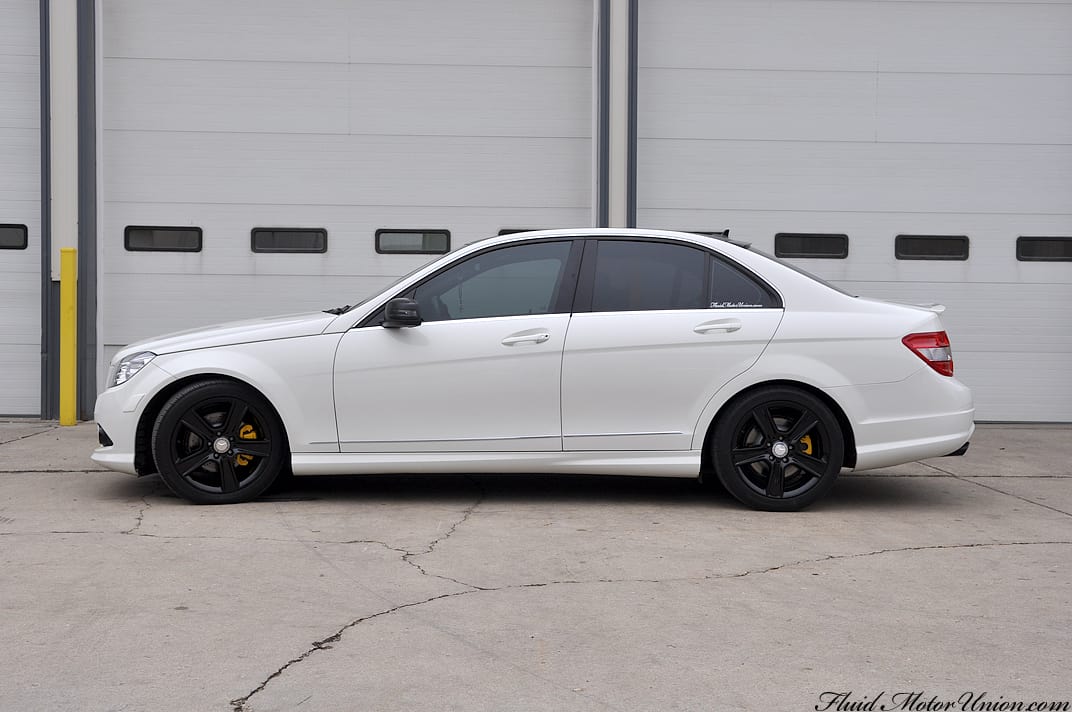 White mercedes c300 black rims #7