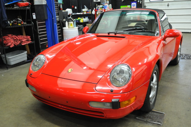 1995 porsche 911 carrera 993 c2 cabriolet red automatic transmission battery replacement exterior front