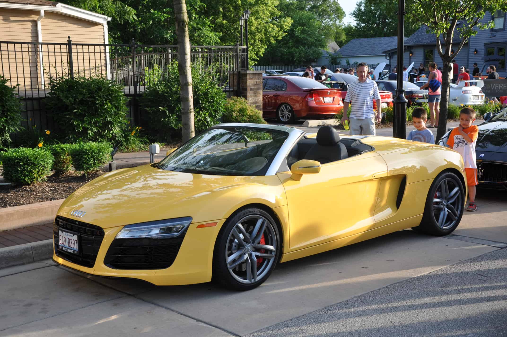 plainfield car show import night audi r8 yellow Car Repair
